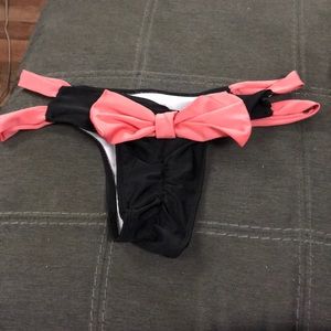 Never Worn Ruched with Bow bikini bottom